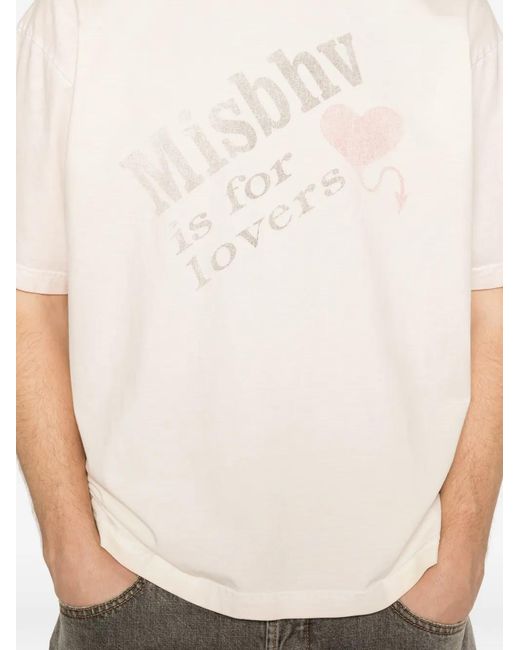 M I S B H V White Printed T-Shirt
