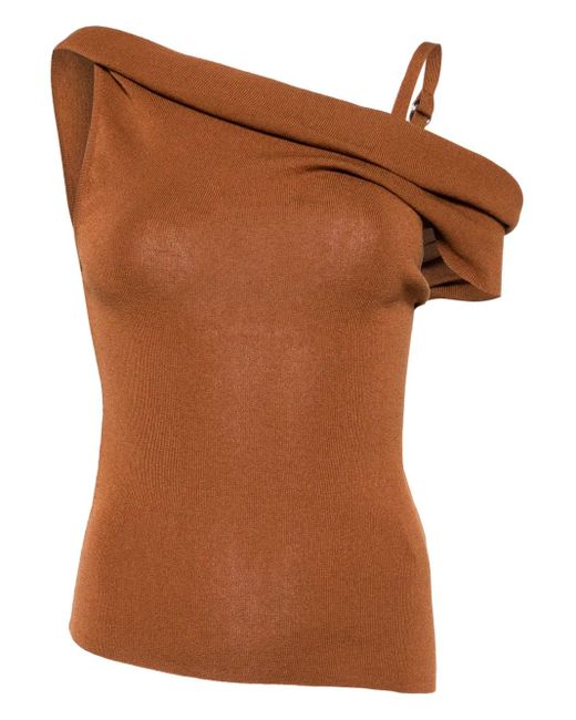 Monse オフショルダー ニットトップ Brown