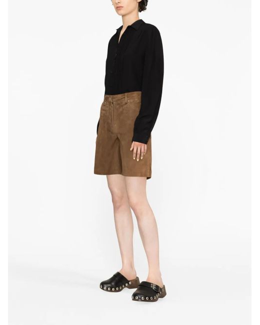 Etro Black Button-Up Silk Blouse With Pleated Front