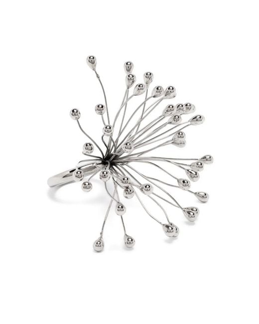 Hugo Kreit White Pistil Metallic Ring