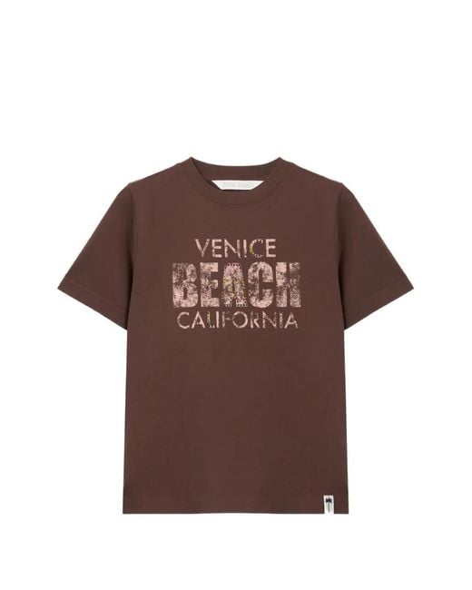 Palm Angels Brown Cali Vibes Regular T-Shirt