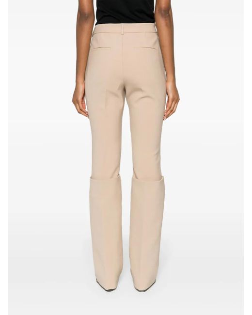Sportmax Natural Layered Tapered-Leg Trousers