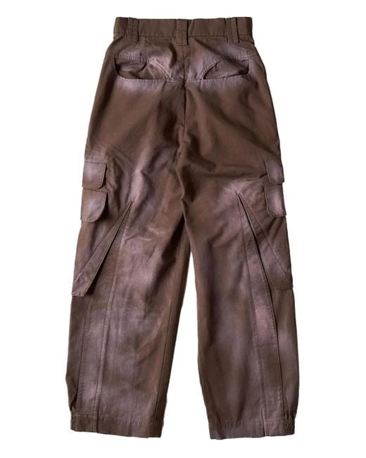 NAMESAKE Brown Sprayed-Effect Cargo Pants for men