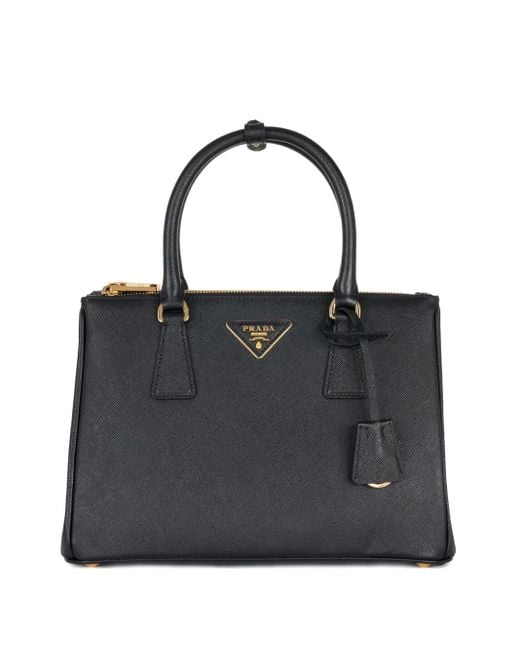 Prada Black Leather Top-Handle Shoulder Bag