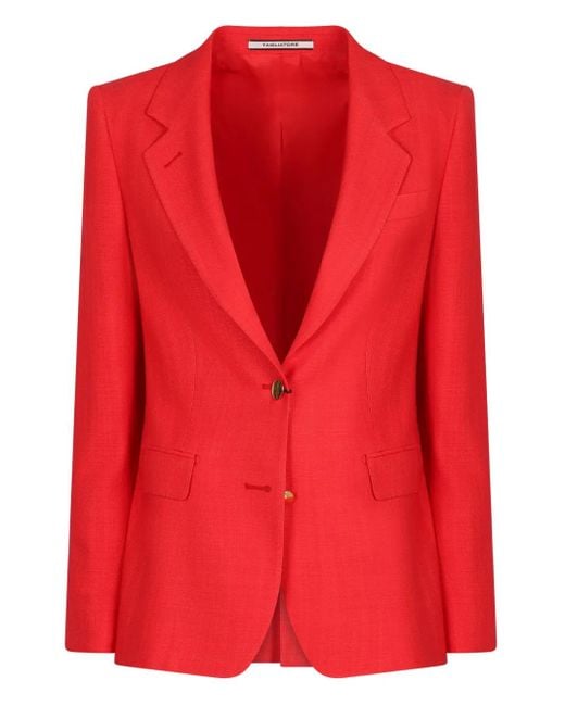 Tagliatore Single-Breasted Blazer in Red | Lyst Australia