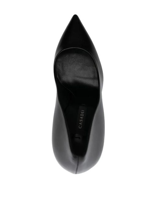 Casadei Black Pointed-Toe 110Mm Leather Pumps