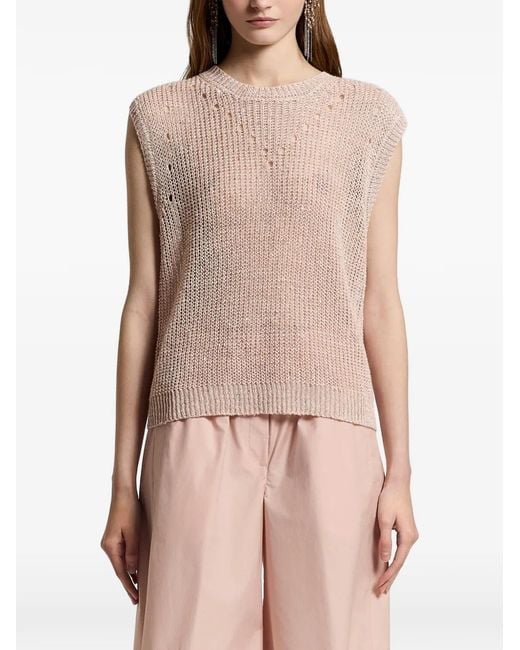 Peserico Pink Open Knit Vest