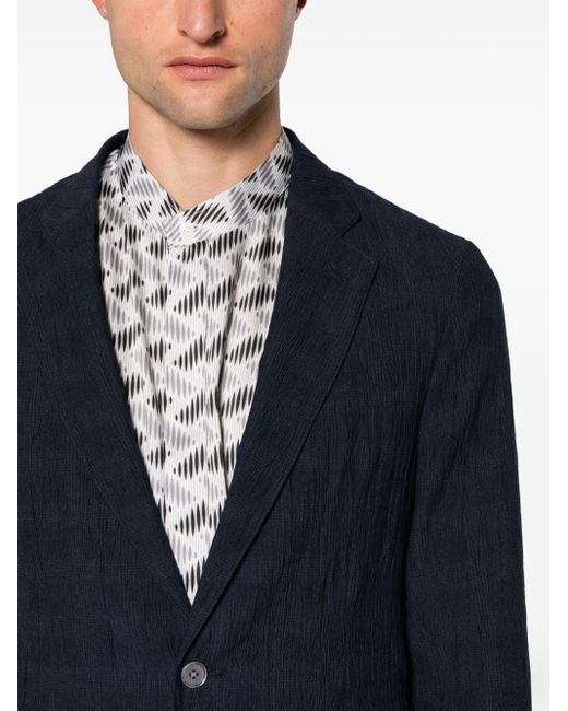Emporio Armani Blue Single-Breasted Blazer Jacket for men
