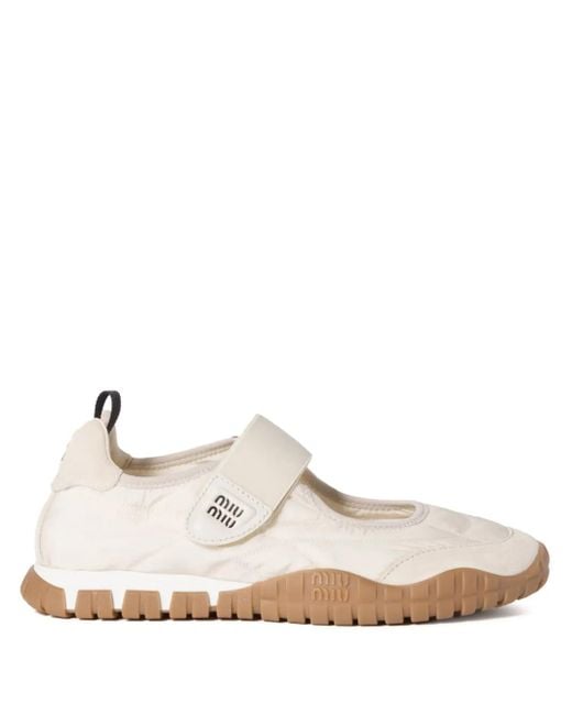 Miu Miu White Tyre Ballerina Shoes