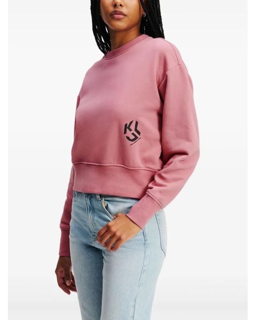 Karl Lagerfeld Pink Logo-Print Sweatshirt
