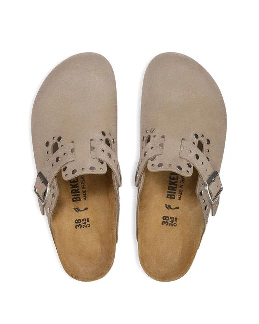 Birkenstock White Studded Buckle Clogs