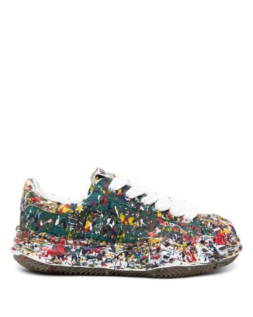 Maison Mihara Yasuhiro Green Blakey Sputtering-Paint Sneakers for men