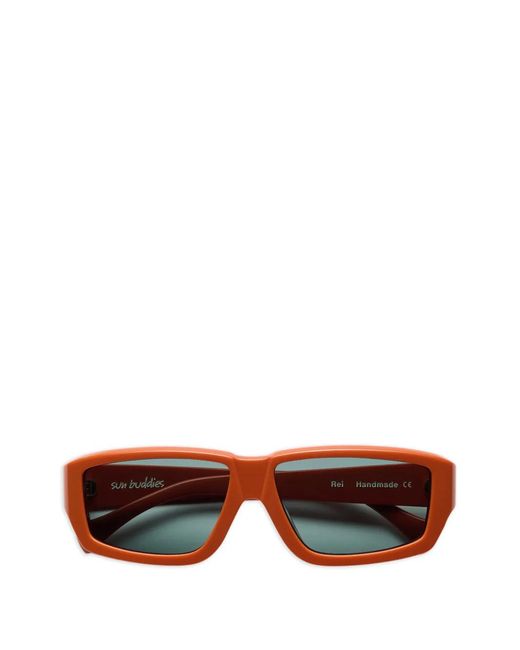 Sun Buddies White Rei Rectangle-Frame Sunglasses