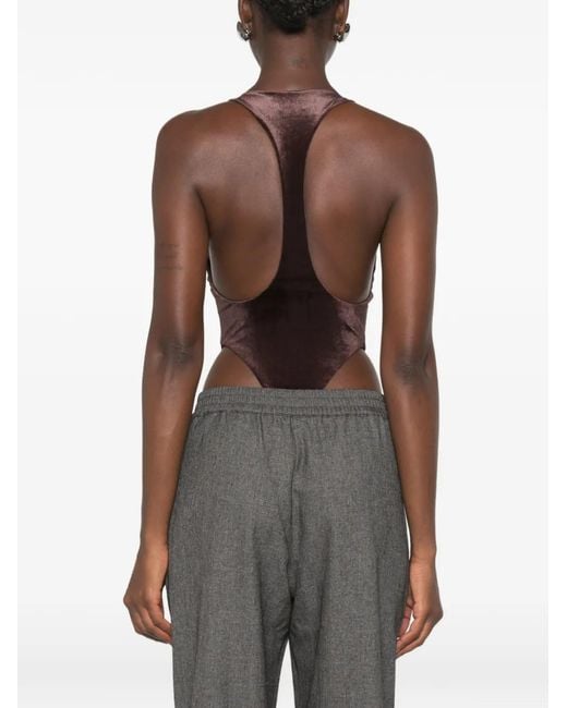 ANDAMANE Brown Fonda Halterneck Bodysuit