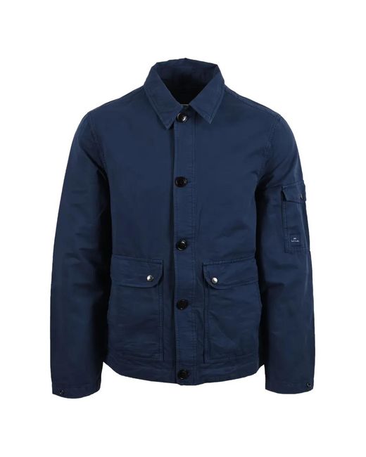 Paul Smith Blue Multi-Pocket Shirt Jacket for men
