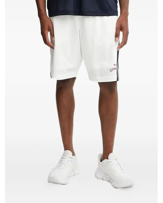 EA7 Shorts mit seitlichen Streifen in White für Herren