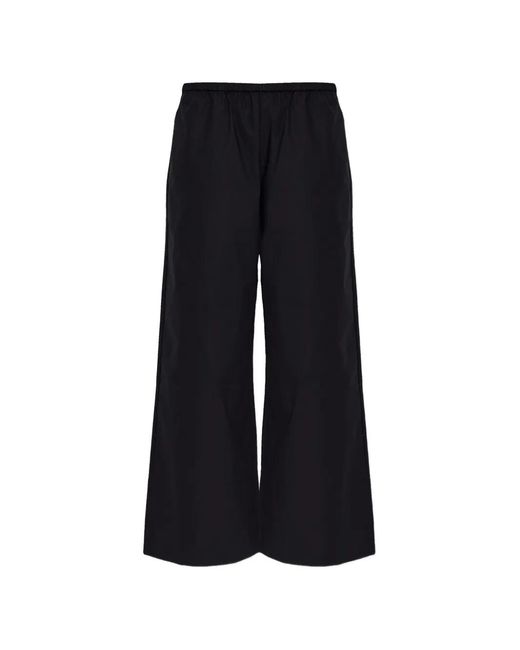 By Malene Birger Black Luisa High-Waist Cotton Trousers