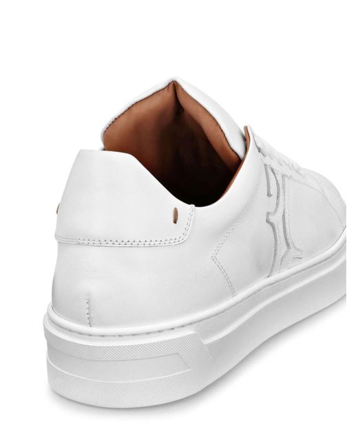 Billionaire White Logo-appliqué Leather Sneakers for men