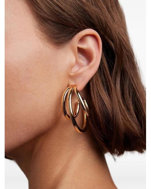 Jennifer Fisher Brown Triple Lilly Baby Hoop Earrings