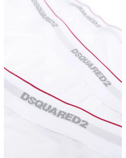 DSquared² White Three-Pack Logo Briefs for men