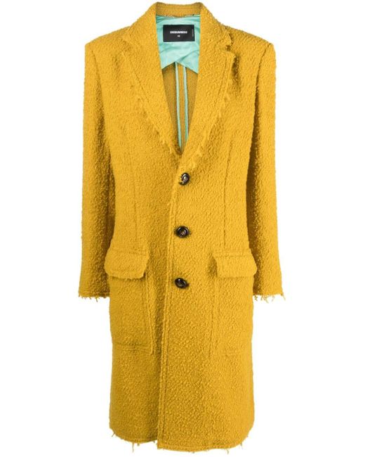 DSquared² Yellow Einreihiger Boucle-Mantel