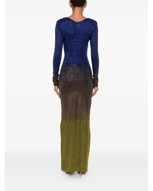 Miron Blue V-Neck Maxi Dress