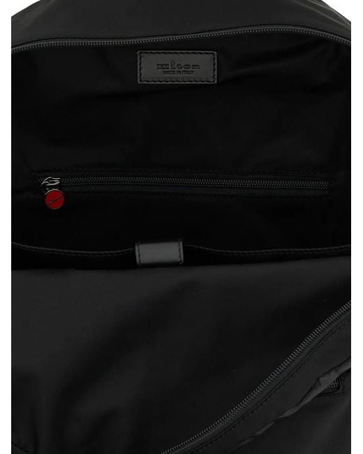 Kiton Black Zip Front-Pocket Backpack for men