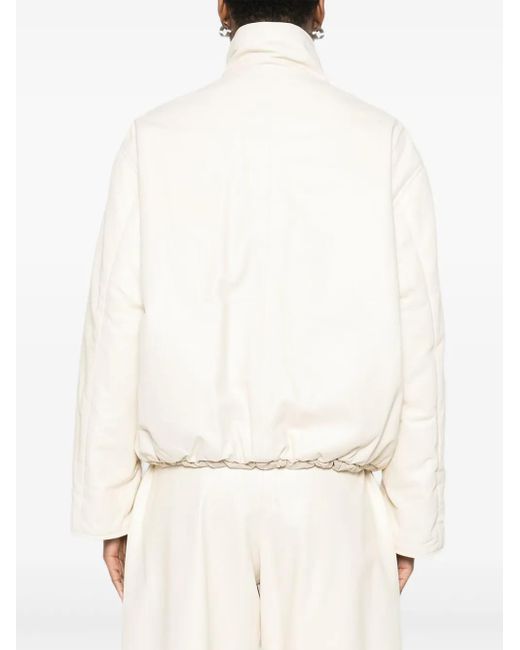 Arma White Zip-Front Quilted Jacket