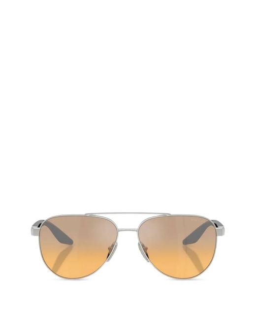Prada Linea Rossa White Pilot-Frame Sunglasses for men