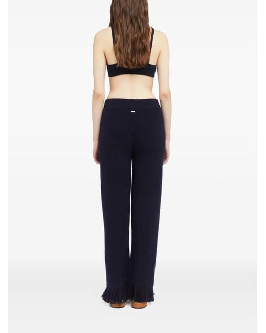 Alanui Blue Fringe-Detail Trousers