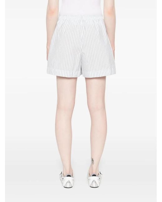 MONCLER モンクレール ストライプショートパンツ Moncler ストライプ ショートパンツ ホワイト | Lyst