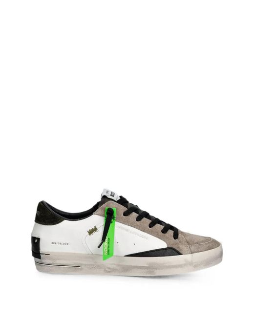 Crime London Green Sk8 Deluxe Panelled Sneakers for men