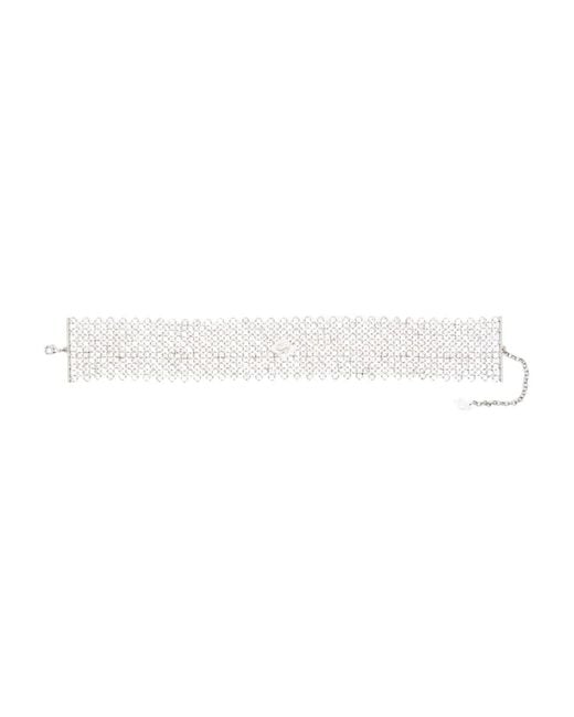 Blumarine White Rhinestone Choker
