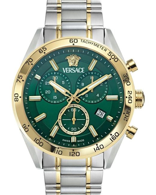 Versace Green V-Code Chronograph 41Mm for men