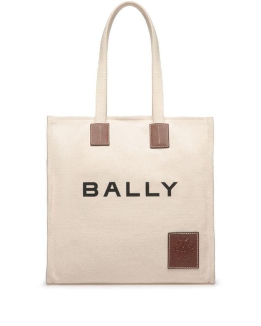 Bally Akelei Shopper Met Logoprint in het Natural