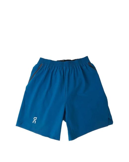 On Shoes Blue Elastic Waist Track Shorts for men