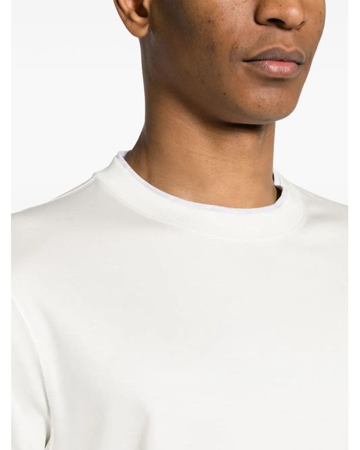 Brunello Cucinelli White Layered-Detail T-Shirt for men