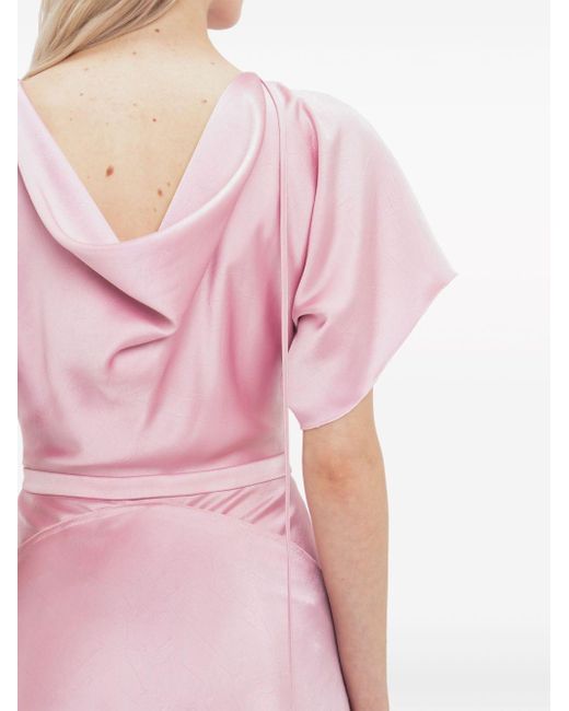 Victoria Beckham Mini-jurk Met Korte Mouwen in het Pink