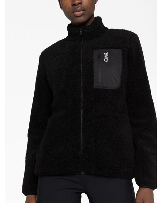 Colmar Black Fleece-texture Zip-up Jacket