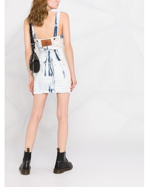 Diesel デニム ブリーチ デニムワンピース カラー ブルー Lyst