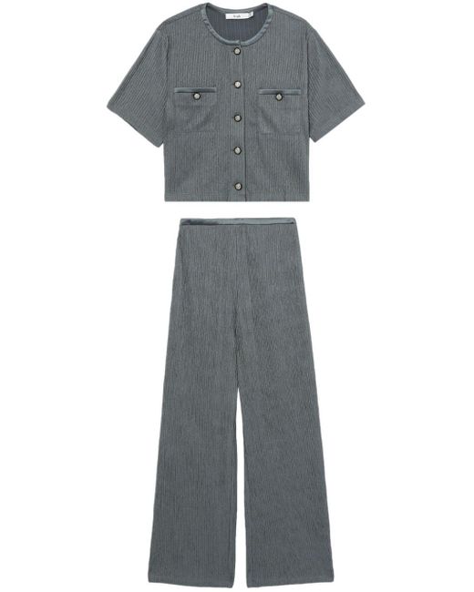 B+ AB Gray Pleated Trousers Set