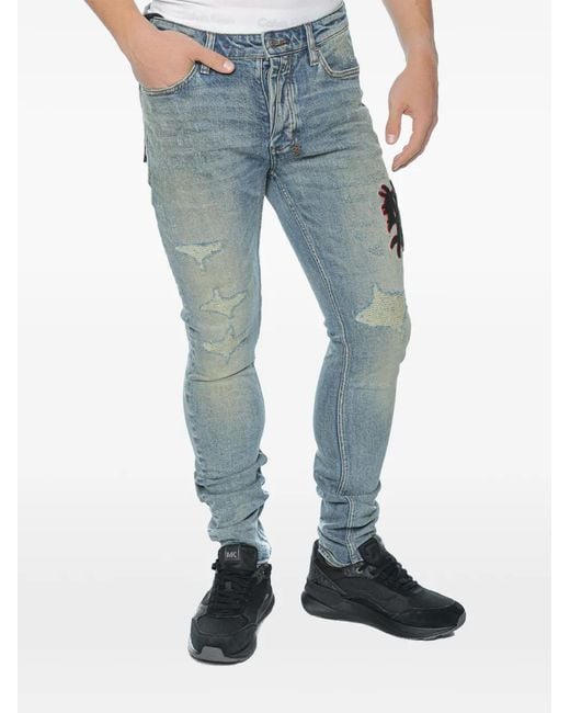 Ksubi Blue Van Winkle Distressed Jeans for men