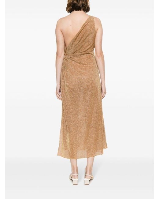 Oseree Natural Midi Dress Embellished With Knots