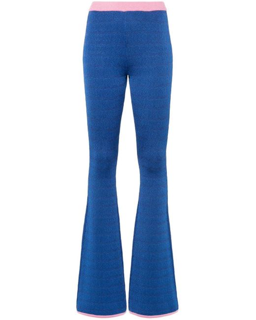 Pantalon évasé à motif en jacquard Bally en coloris Blue