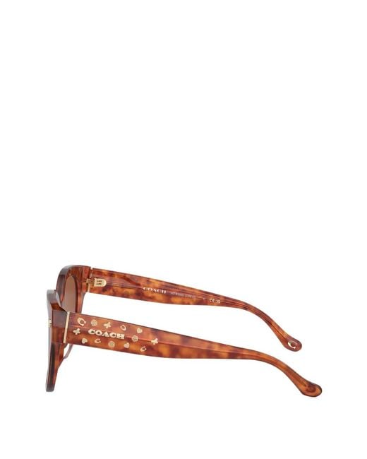 COACH Pink Tortoiseshell-Effect Cat-Eye Sunglasses