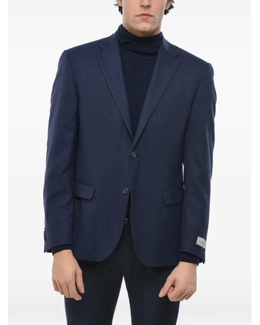 Corneliani Blue Single-Breasted Blazer for men