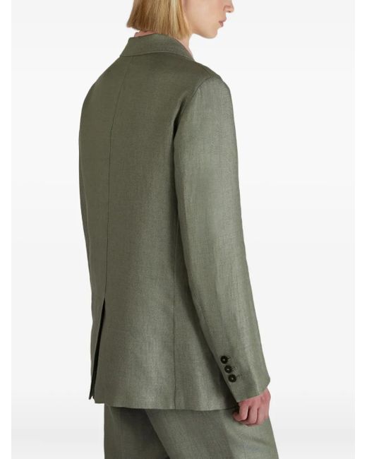 Slowear Green Double-Breasted Linen Jacket
