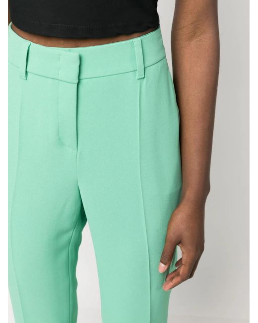 Emporio Armani Green Straight-Leg Crepe Trousers