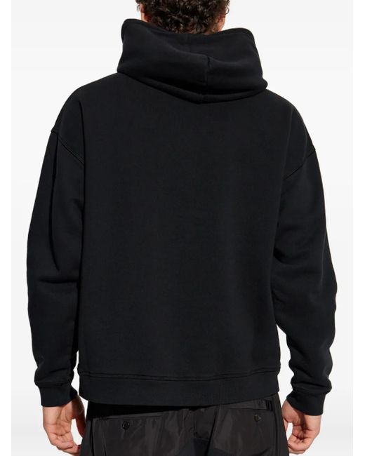 DSquared² Blue Logo-Print Cotton Hoodie for men