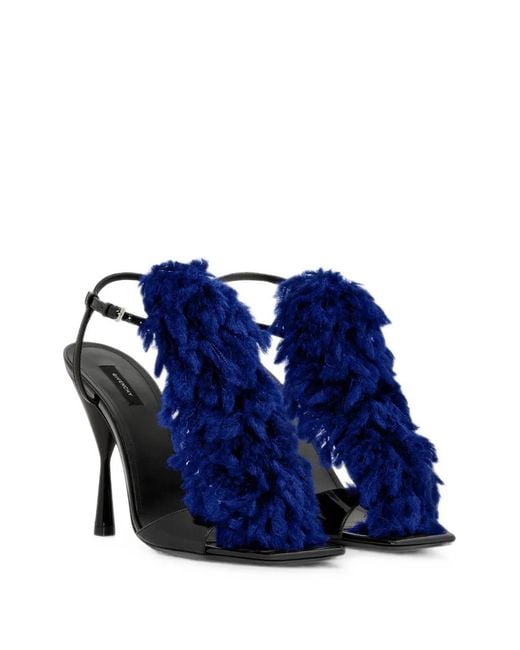 Givenchy Blue Pompom Heeled Sandals